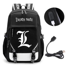 Anime Death Note Backpack School Book Bags Mochila Travel USB Port Bag Laptop Boy Girls Gift