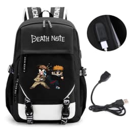 Anime Death Note Backpack School Book Bags Mochila Travel USB Port Bag Laptop Boy Girls Gift