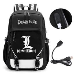 Anime Death Note Backpack School Book Bags Mochila Travel USB Port Bag Laptop Boy Girls Gift