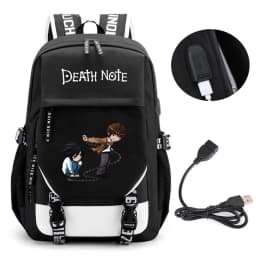 Anime Death Note Backpack School Book Bags Mochila Travel USB Port Bag Laptop Boy Girls Gift