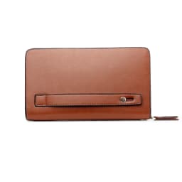 Luxury Men's Wallet with Double Zipper & Money Clip Large Capacity RFID Blocking Clutch Bag for Phone/Cards/Coins Purse for Men