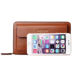 Luxury Men's Wallet with Double Zipper & Money Clip Large Capacity RFID Blocking Clutch Bag for Phone/Cards/Coins Purse for Men