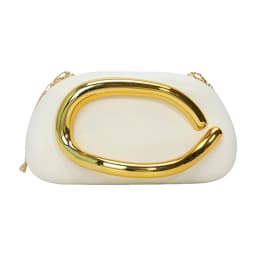 Women PU Leather Metal Handle Handbag & Removable Strap Crossbody Shoulder Bag Hand-held Shoulder Clutch Bag for Wedding Party