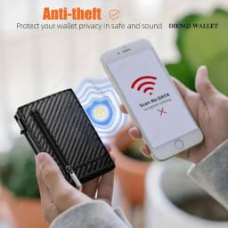 Rfid Wallet Credit Card Holder Luxury Business ID Holder Card Slim Pop Up Metal Minimalist Wallet Smart Money Bags with Zipper