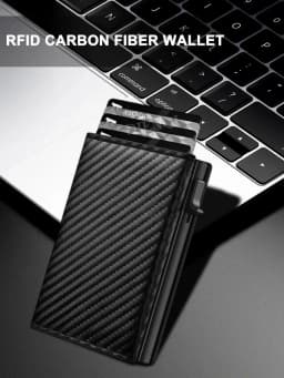 Rfid Wallet Credit Card Holder Luxury Business ID Holder Card Slim Pop Up Metal Minimalist Wallet Smart Money Bags with Zipper