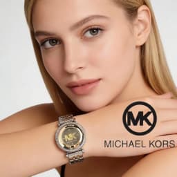 Michael Kors Women's Diamond Studded Watch Bag, Hollowed out Rotating MK Classic Watch Wallet, Exquisite Gift for Girlfriend