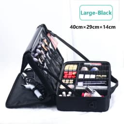 Large Capacity Makeup Case - 3 Sizes Cosmetic Organizer Brush Bag Barber Train Case for Makeup Artists Hair Cutter Sets