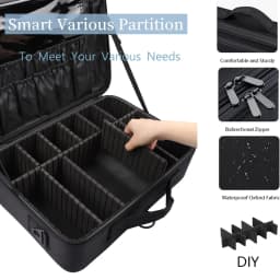 Large Capacity Makeup Case - 3 Sizes Cosmetic Organizer Brush Bag Barber Train Case for Makeup Artists Hair Cutter Sets