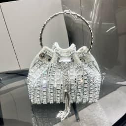 luxury Designer purses and handbags bags for women bucket clutch purse evening banquet bag Crystal rhinestone shoulder bag