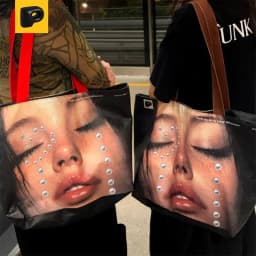 Fashion Designer Tote Bag New Large-capacity Shoulder Bag Creative Y2k Printed Versatile Casual Bag High-quality Simple Handbag