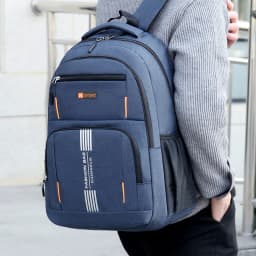 Fashion Minimalist Men’s Rucksack, Lightweight Nylon Backpack with Multiple Storage Slots for School & Weekend Trips