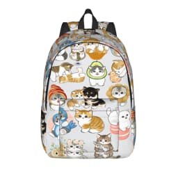 Mofusand Backpack Boy Polyester University Backpacks Pattern Fashion High School Bags Rucksack