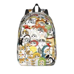 Mofusand Backpack Boy Polyester University Backpacks Pattern Fashion High School Bags Rucksack