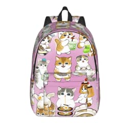 Mofusand Backpack Boy Polyester University Backpacks Pattern Fashion High School Bags Rucksack