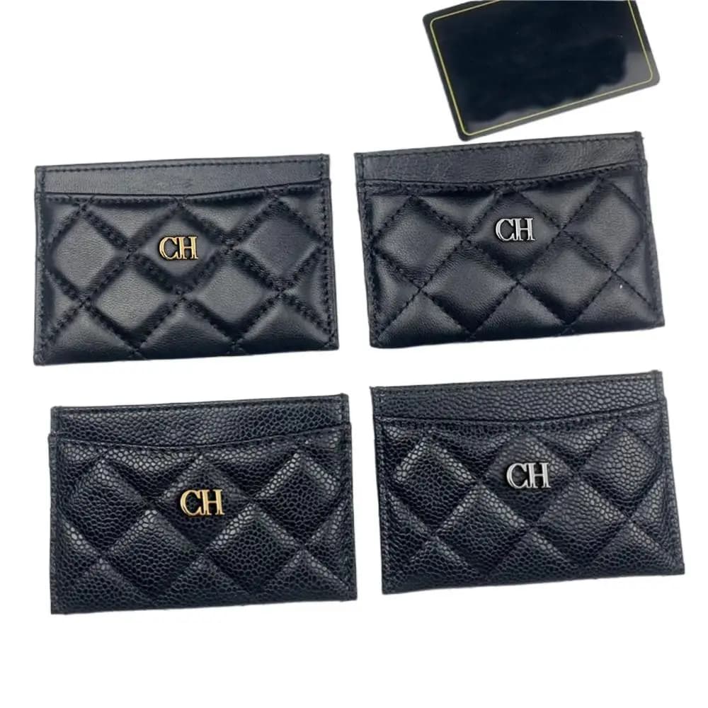 Top Quality Business Coin Purse Leather Card Holder Fashion Luxury Brand For Women Classical Genuine Sheepskin Credit Card Case
