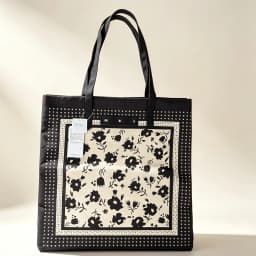 Women'S Large-Capacity Tote Bag, Floral Scarf Print Shoulder Strap, Black Ivory Casual Shoulder Bag, Suitable For Commuting, School, Daily Use, Outdoor Activities, Spring, Summer, And Autumn, Now On 30% Off Discount