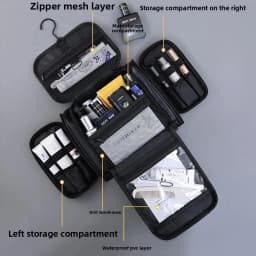 Waterproof Makeup Bag With Hanging Hook and Multiple Pockets Cosmetic Bags for Travel Essentials Toiletry Bag for Women Men