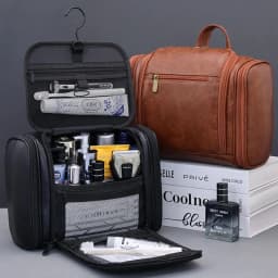Waterproof Makeup Bag With Hanging Hook and Multiple Pockets Cosmetic Bags for Travel Essentials Toiletry Bag for Women Men
