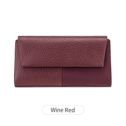 Stylish Women's Wallet Soft PU Leather Long Magnetic Clasp Wallet RFID Multi-Functional Clutch Double Zipper Tri-Fold Coin Purse