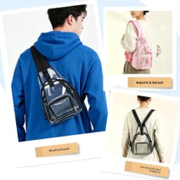 Clear Sling Bag Transparent Chest Backpack Pvc Waterproof Small Stadium Approved Pass Security Fast For Women Men Concert Events