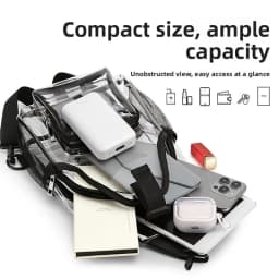 Clear Sling Bag Transparent Chest Backpack Pvc Waterproof Small Stadium Approved Pass Security Fast For Women Men Concert Events