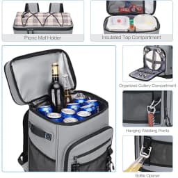 30L Insulated Cooler Backpack Waterproof Thermal Backpack Large Capacity Outdoor Camping Fishing Picnic Lunch Backpack Keep Food