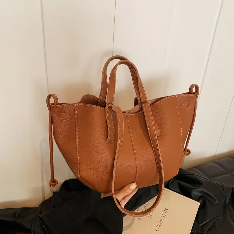 Women Leather Large Capacity Tote Bag Luxury Waterproof Handbag Commuting Shopping Travel Shoulder Backpack Fashion Bag