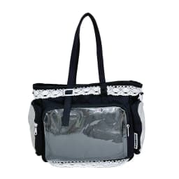 College Style Girl Crossbody Bags Transparent Pocket Solid Color Itabag Large Capacity Shoulder Lace Cotton Dolls Daily Outfit
