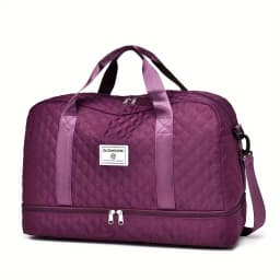 Casual Nylon Travel Luggage Bag, Large Capacity Sports and Fitness Storage, Multi Pocket Portable Weekender Overnight Bag