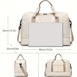 Casual Nylon Travel Luggage Bag, Large Capacity Sports and Fitness Storage, Multi Pocket Portable Weekender Overnight Bag