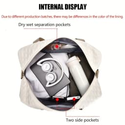 Casual Nylon Travel Luggage Bag, Large Capacity Sports and Fitness Storage, Multi Pocket Portable Weekender Overnight Bag