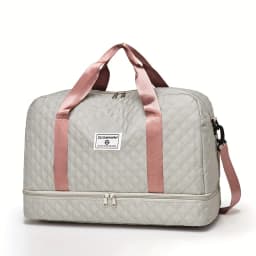 Casual Nylon Travel Luggage Bag, Large Capacity Sports and Fitness Storage, Multi Pocket Portable Weekender Overnight Bag