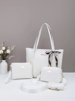 Wave pattern daily commuting large capacity tote bag handbag four piece set fashion trend personality change camera bag