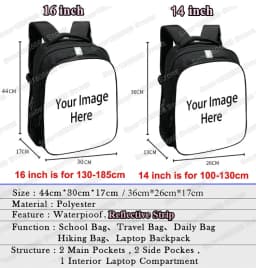 14/16inch Kawaii Graffiti Bear Print Backpack for 3-18 Years Old Hip Hop Children Kids School Bags Teenager Travel Daypack Gift