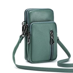 Lightweight Crossbody Messenger Bag, Women's Cow Leather Small Shoulder Purse, Multi Compartment Pocket, Vertical Phone Bag