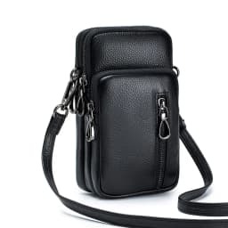 Lightweight Crossbody Messenger Bag, Women's Cow Leather Small Shoulder Purse, Multi Compartment Pocket, Vertical Phone Bag