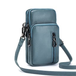 Lightweight Crossbody Messenger Bag, Women's Cow Leather Small Shoulder Purse, Multi Compartment Pocket, Vertical Phone Bag