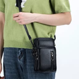 Lightweight Crossbody Messenger Bag, Women's Cow Leather Small Shoulder Purse, Multi Compartment Pocket, Vertical Phone Bag