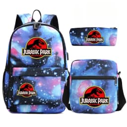 Dinosaur Jurassic Park World Backpack 3Pcs Mochila Boy Girl School Book Bags Travel Rucksack Shoulder Bag Pencil case