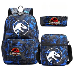 Dinosaur Jurassic Park World Backpack 3Pcs Mochila Boy Girl School Book Bags Travel Rucksack Shoulder Bag Pencil case