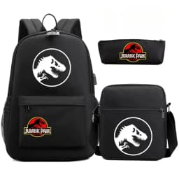 Dinosaur Jurassic Park World Backpack 3Pcs Mochila Boy Girl School Book Bags Travel Rucksack Shoulder Bag Pencil case
