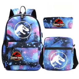 Dinosaur Jurassic Park World Backpack 3Pcs Mochila Boy Girl School Book Bags Travel Rucksack Shoulder Bag Pencil case