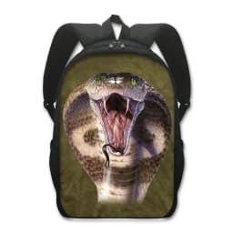 16 Inches Pet Frog Chameleon Snak Spider Animal Print Backpack Women School Bags for Travel Children Kids Book Bag Gift