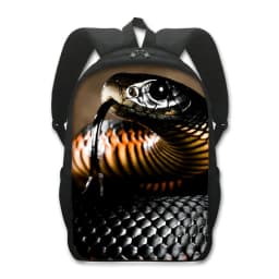 16 Inches Pet Frog Chameleon Snak Spider Animal Print Backpack Women School Bags for Travel Children Kids Book Bag Gift