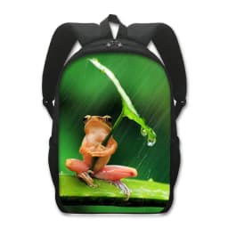 16 Inches Pet Frog Chameleon Snak Spider Animal Print Backpack Women School Bags for Travel Children Kids Book Bag Gift