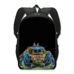 16 Inches Pet Frog Chameleon Snak Spider Animal Print Backpack Women School Bags for Travel Children Kids Book Bag Gift