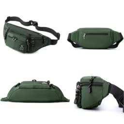 Casual Nylon Men Waist Fanny Pack Solid Color Multi-Pocket Sling Chest Bag Anti-theft Large-capacity Male Pouch Purse