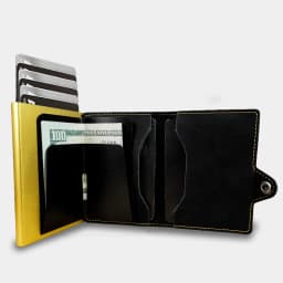 CASEKEY Men Wallet Billetera RFID Blocking Pop Up Credit Card Holder Mini Purse Pu Leather Cardholder Tarjetero with Coin Purse