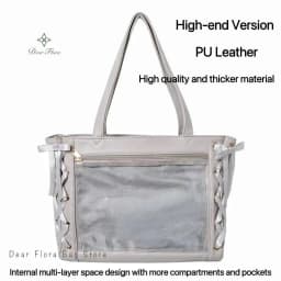 Japanese Sweet Women Ribbon Ita Bag Fashion Large Capacity Tote Bag Aesthetic Shoulder Bag Cute Lolita Girl Transparent Handbags