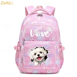 Cute Cat Dog Themed Casual Waterproof Women Backpack Female Travel Bag Backpacks Schoolbag for Teenage Girls Bookbag Mochila